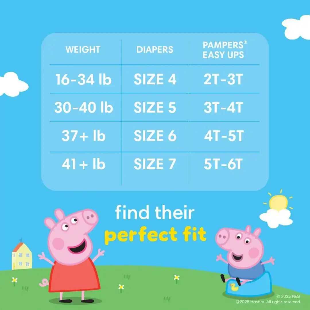 Pampers Easy Ups Pull On Training Pants Peppa Pig, 4T-5T, One Month Supply (104 Count) with Sensitive Water Based Baby Wipes 4X Pop-Top Packs (336 Count)