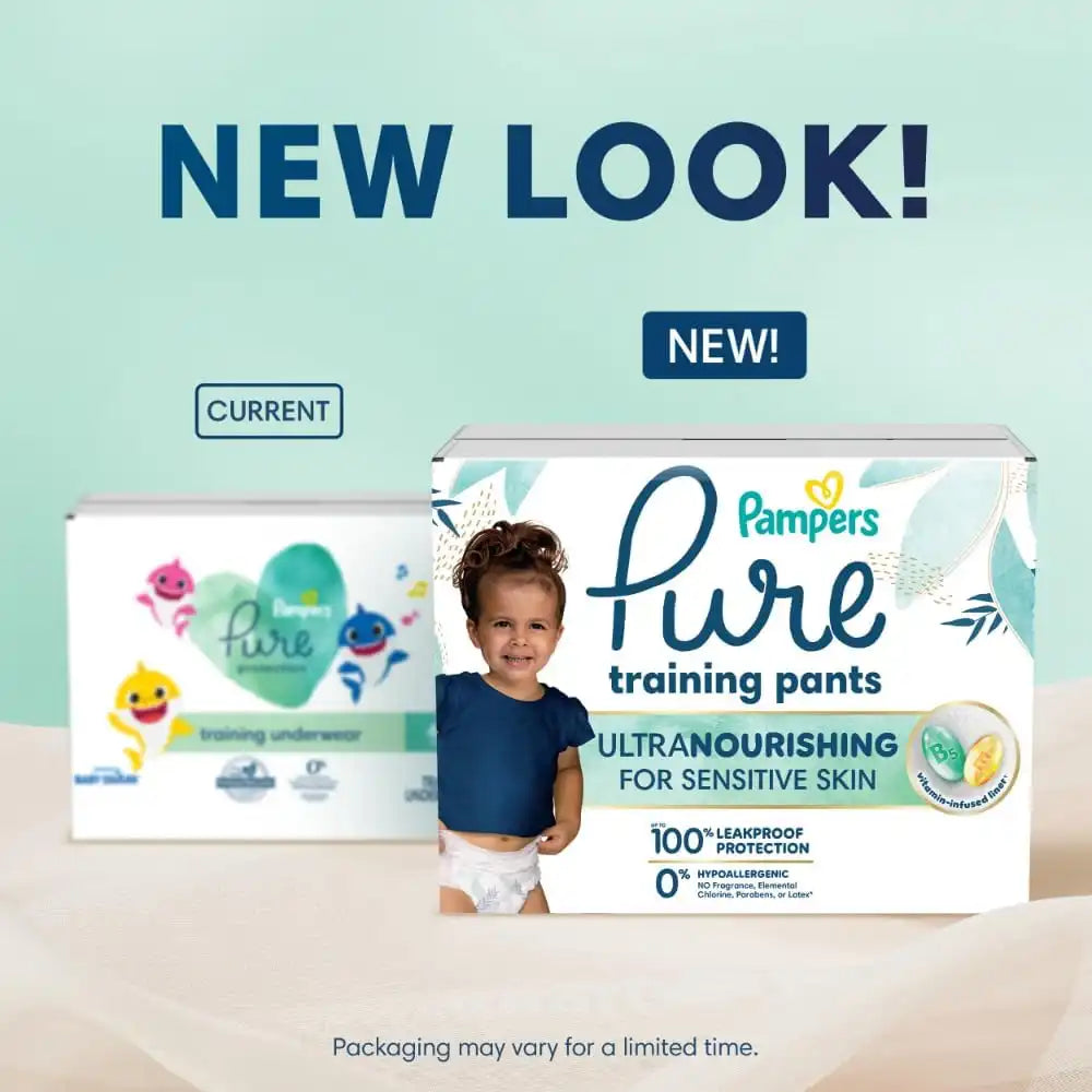 Pampers Pure Protection Training Underwear, Unisex, Size 3T4T, 92 Count, Premium, Hypoallergenic, Soft, Absorbent