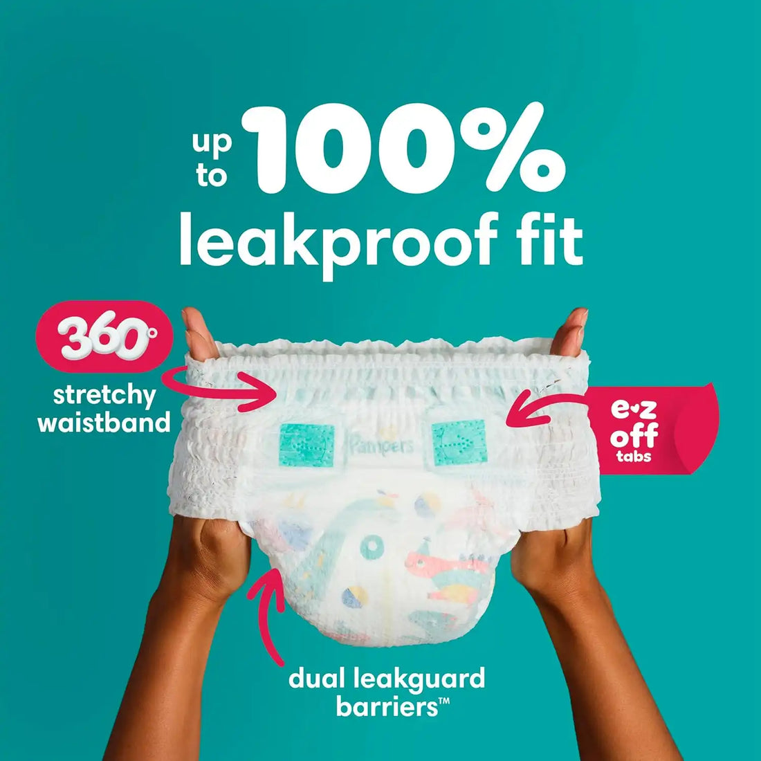 Pampers Diapers - Cruisers 360 - Size 5, 56 Count, Babyproof up to 100% Leakproof Pull-On Diaper