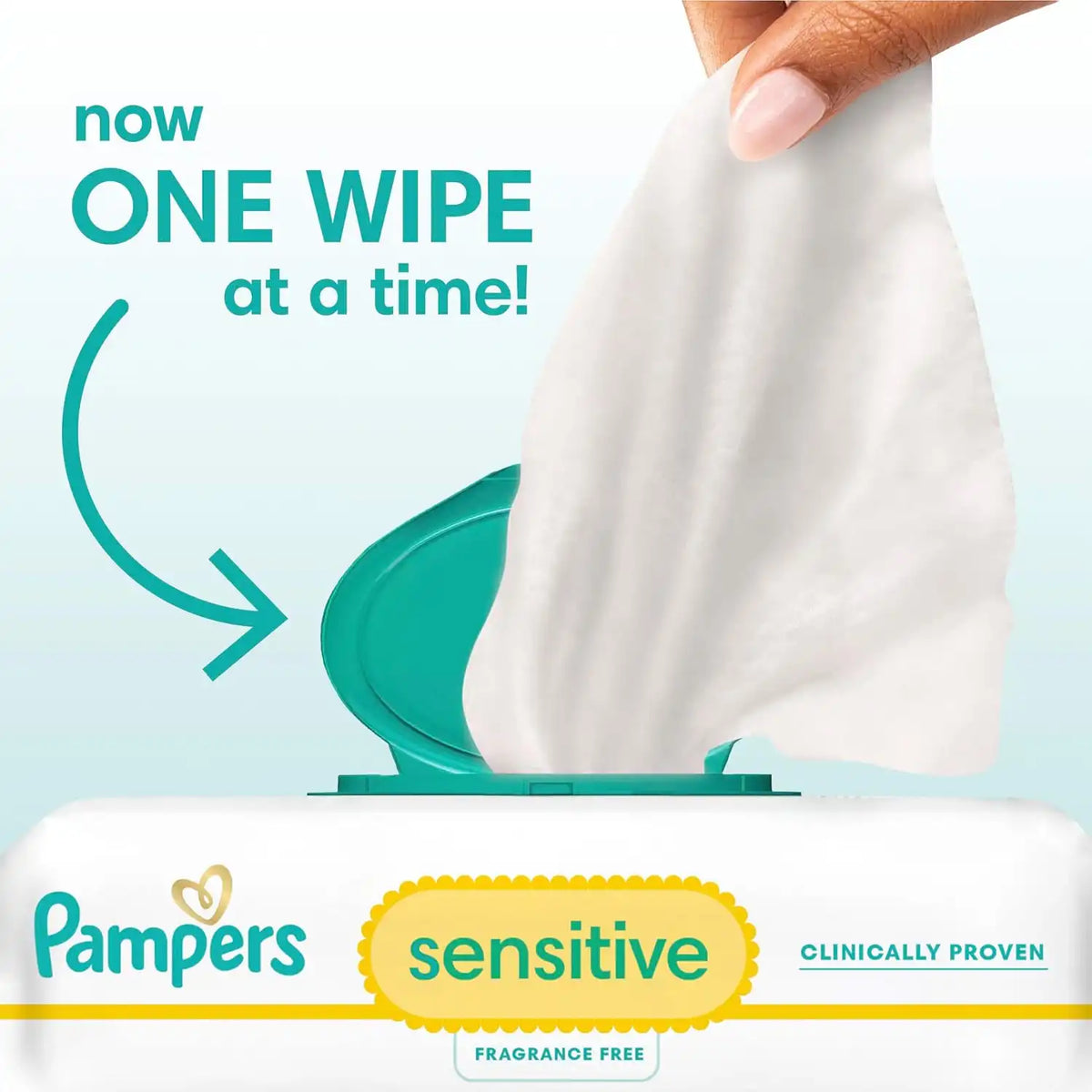 Pampers Sensitive Baby Wipes, Clinically Proven, Fragrance Free, Unscented, Water Based, Hypoallergenic, Multi-Use, Hand Wipes 504 Wipes Total (6X Flip-Top Packs) [Packaging May Vary]