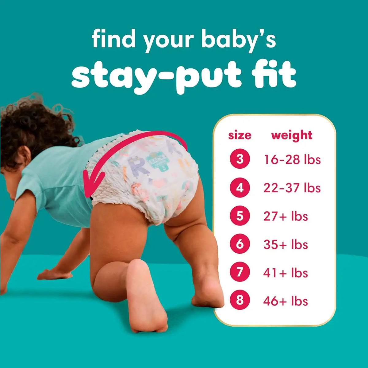 Pampers Diapers - Cruisers 360 - Size 7, 44 Count, Babyproof up to 100% Leakproof Pull-On Diaper