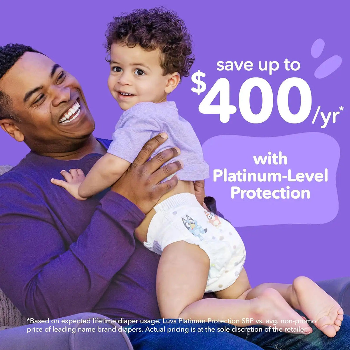 Luvs Size 4 Baby Diapers, Platinum Protection Bluey Diapers for Day & Night,Size 4 (22-37 lb), 84 Count