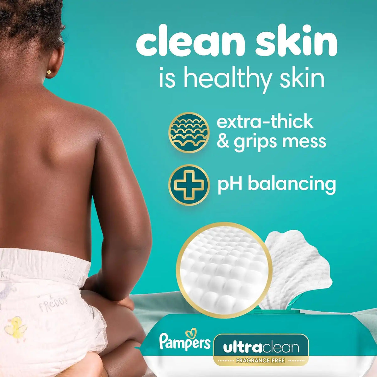 Pampers Pull On Cruisers 360° Fit Disposable Baby Diapers Size 6, 104 Count with Free & Gentle Baby Wipes 12 Flip-Top Packs (936 Wipes Total)