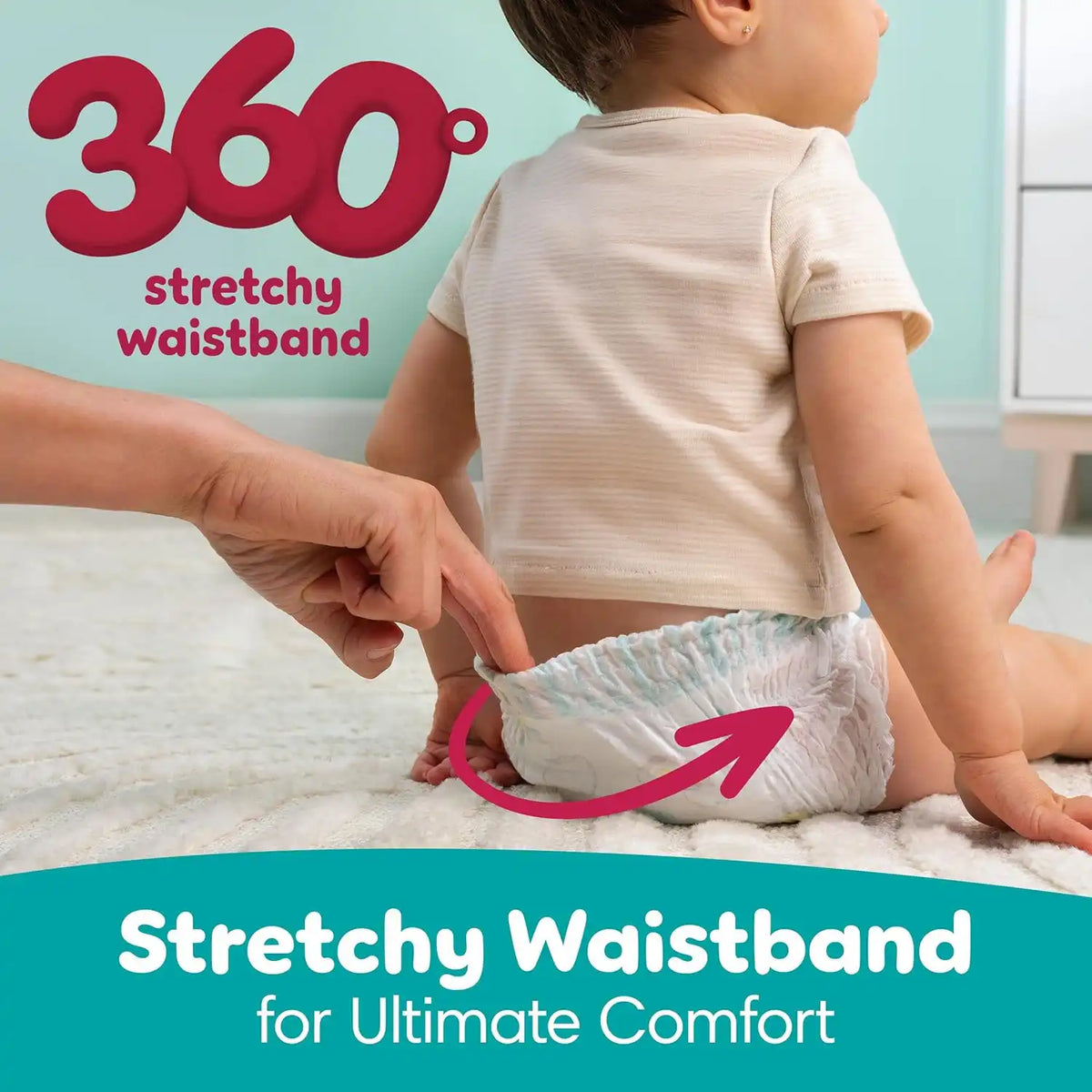 Pampers Swaddlers 360 Pull-On Diapers, Size 7, 84 Count for up to 100% Leakproof Skin Protection and Easy Changes