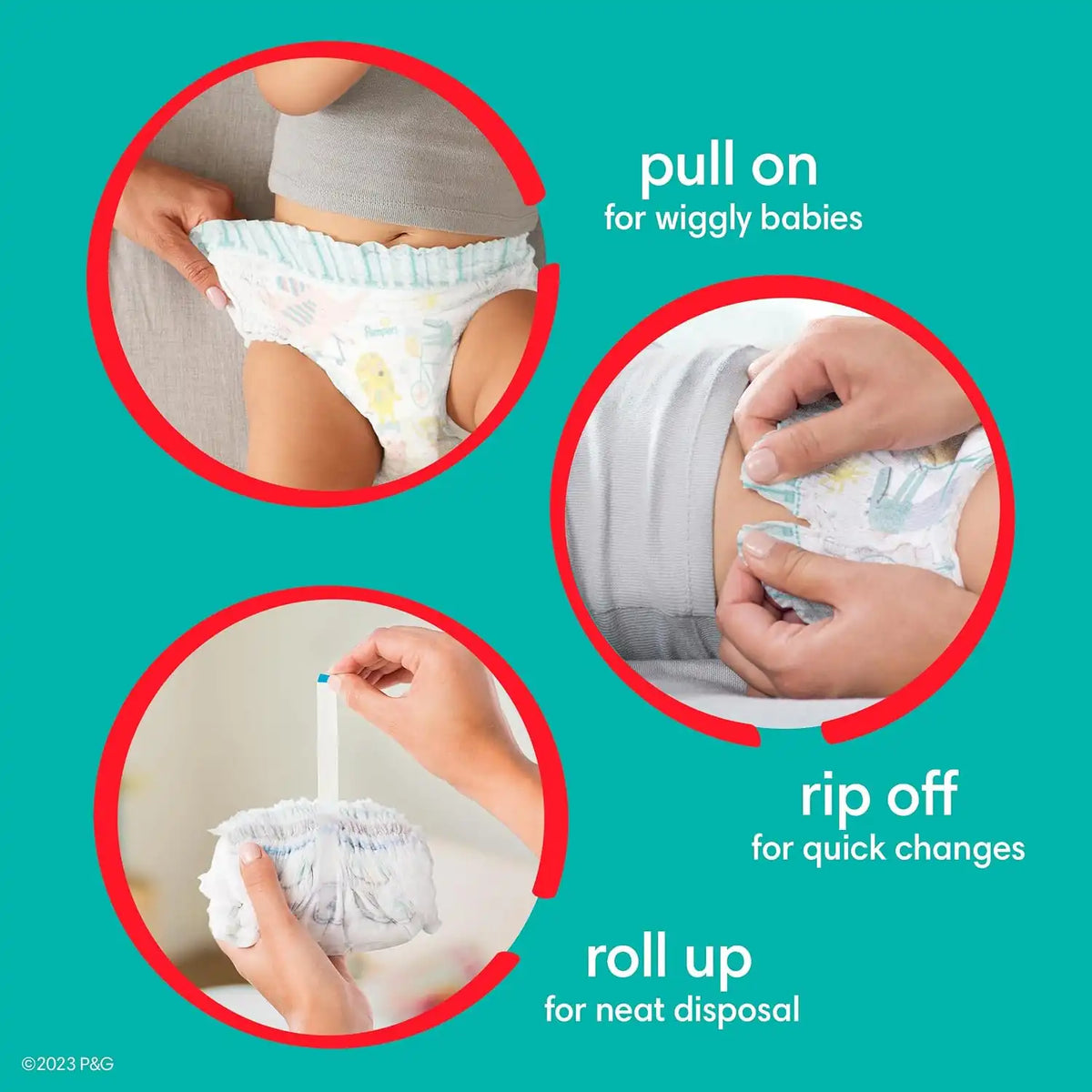 Pampers Pull On Cruisers 360° Fit Disposable Baby Diapers Size 3, 2 Months Supply (2 x 168 Count) with Sensitive Water Based Baby Wipes 12X Multi Pack Pop-Top and Refill (1008 Count)