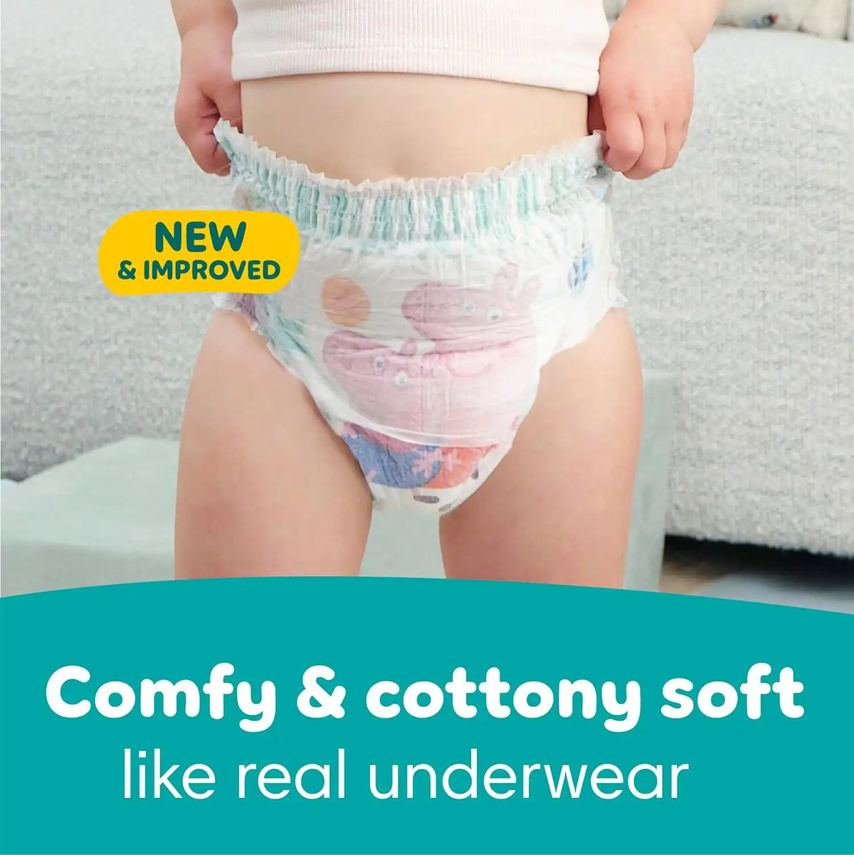 Pampers Easy Ups Pull On Bluey Training Pants Boys and Girls, 4T-5T, One Month Supply (104 Count) with Sensitive Water Based Baby Wipes 12 Flip-Top Packs (1008 Wipes Total)